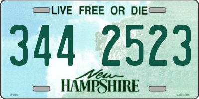 NH license plate 3442523