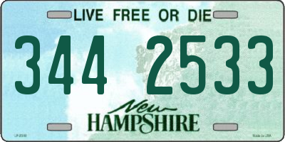NH license plate 3442533