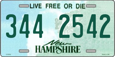 NH license plate 3442542