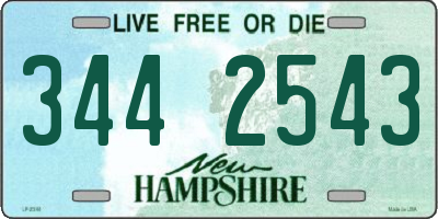 NH license plate 3442543