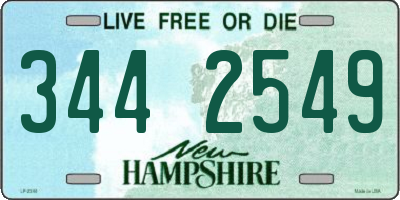 NH license plate 3442549