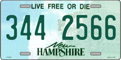 NH license plate 3442566
