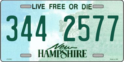 NH license plate 3442577
