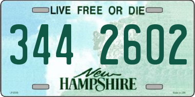 NH license plate 3442602