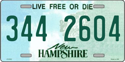 NH license plate 3442604