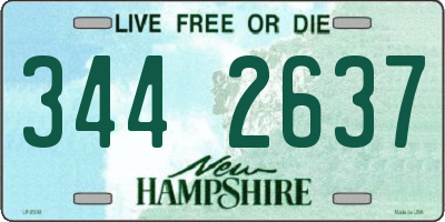 NH license plate 3442637