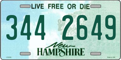 NH license plate 3442649