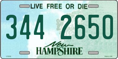 NH license plate 3442650
