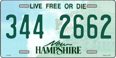 NH license plate 3442662