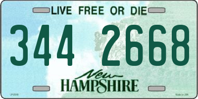 NH license plate 3442668