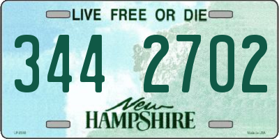 NH license plate 3442702