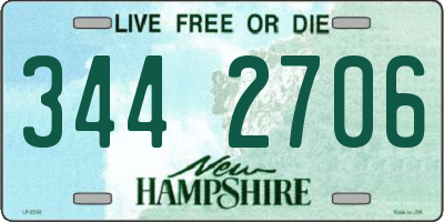 NH license plate 3442706