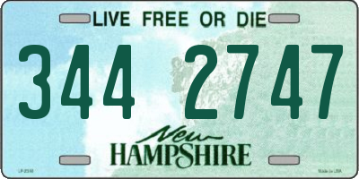 NH license plate 3442747