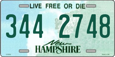 NH license plate 3442748