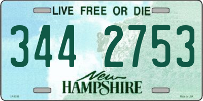 NH license plate 3442753