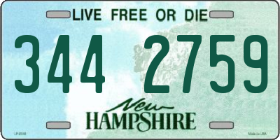 NH license plate 3442759