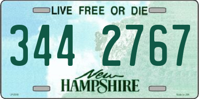 NH license plate 3442767