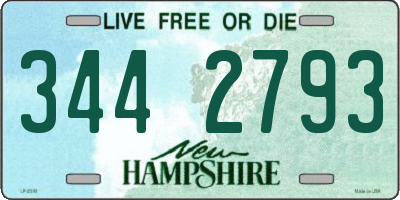 NH license plate 3442793