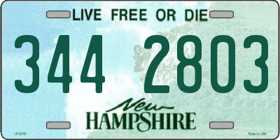 NH license plate 3442803