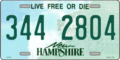 NH license plate 3442804