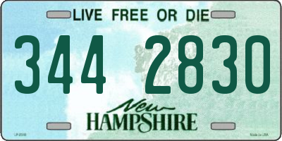NH license plate 3442830