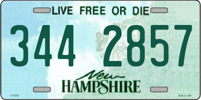 NH license plate 3442857