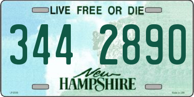 NH license plate 3442890