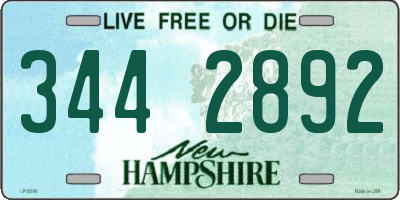 NH license plate 3442892