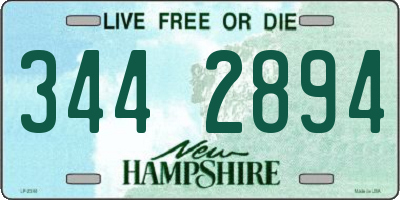NH license plate 3442894