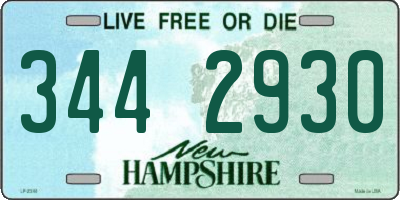 NH license plate 3442930