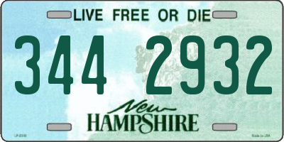 NH license plate 3442932