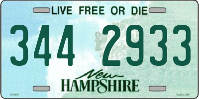NH license plate 3442933