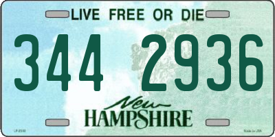 NH license plate 3442936