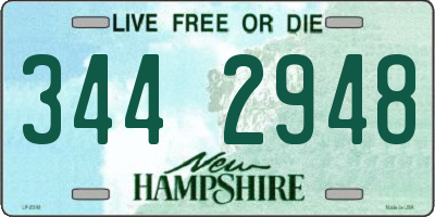 NH license plate 3442948