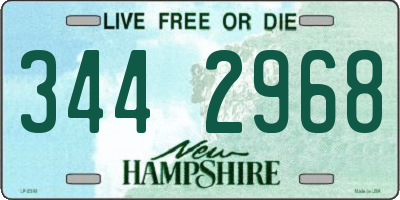 NH license plate 3442968