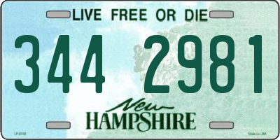 NH license plate 3442981