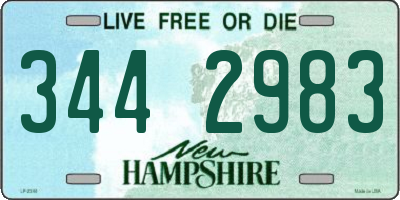 NH license plate 3442983