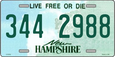 NH license plate 3442988