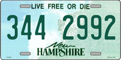 NH license plate 3442992