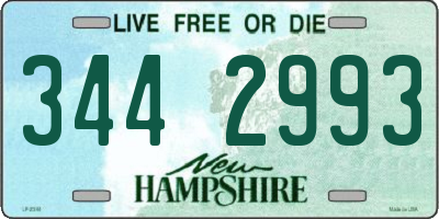 NH license plate 3442993