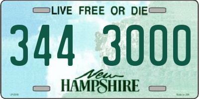 NH license plate 3443000