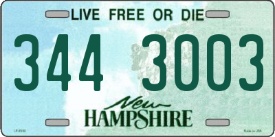 NH license plate 3443003