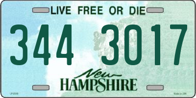 NH license plate 3443017