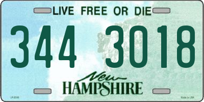NH license plate 3443018