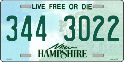 NH license plate 3443022