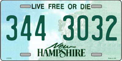 NH license plate 3443032