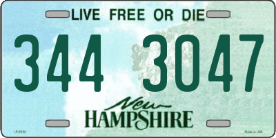 NH license plate 3443047