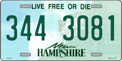 NH license plate 3443081