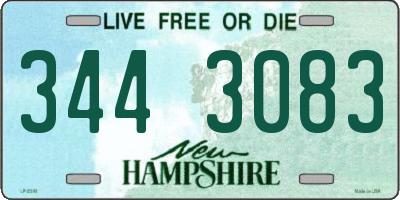 NH license plate 3443083