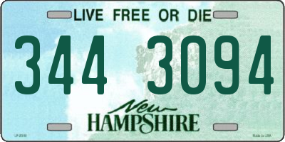 NH license plate 3443094